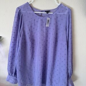 Torrid Purple Long Sleeve Blouse with Rounded Neckline